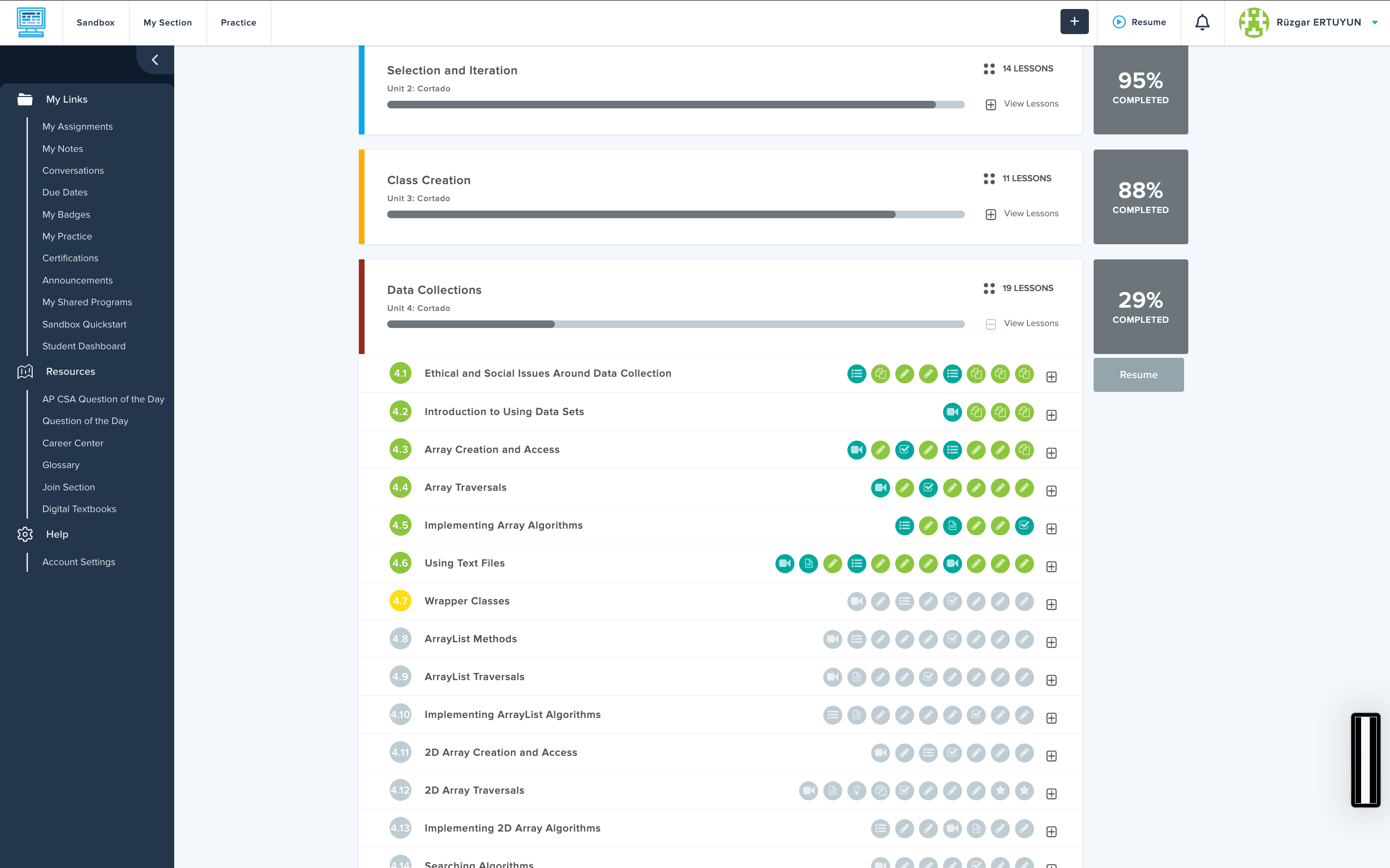 CodeHS Progress